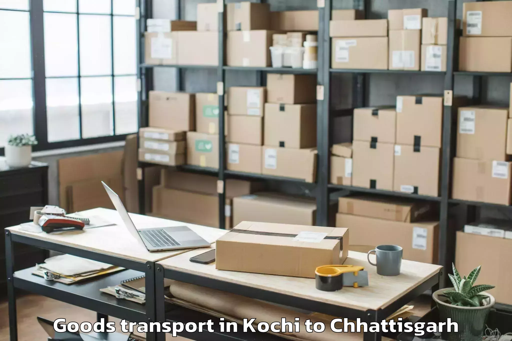 Quality Kochi to Kalinga University Raipur Goods Transport